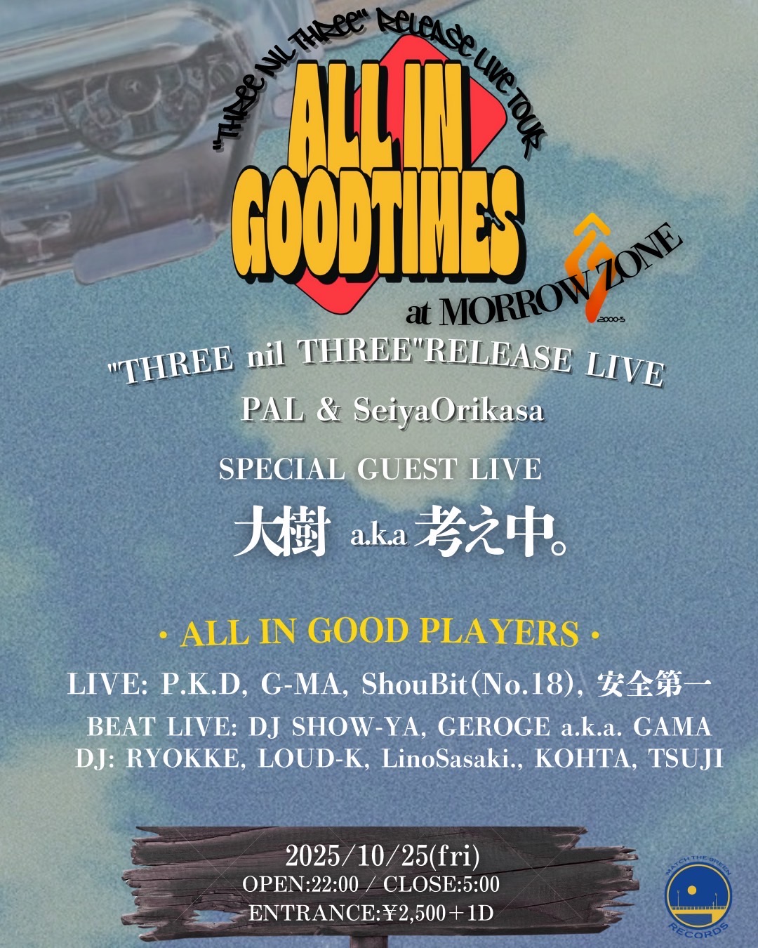 ALL IN GOODTIMES – Three Nil Three Release Live Tour
